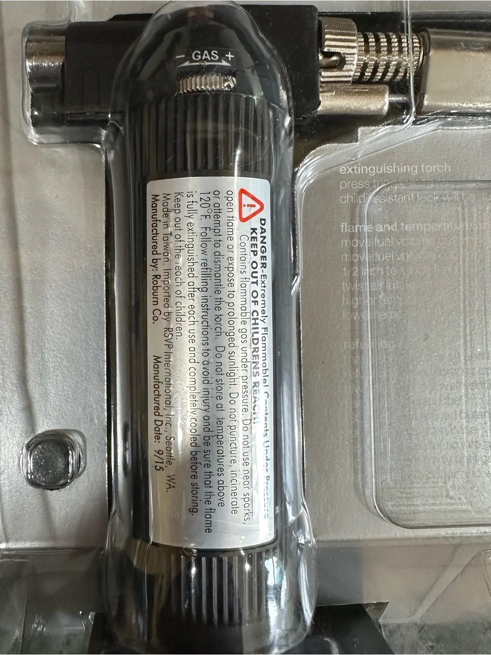 Crate & Barrel Culinary Butane Torch NEW